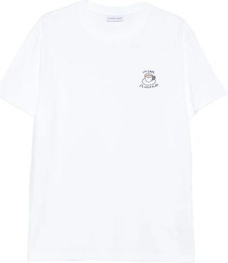Maison Labiche Caf&eacute; Popincourt embroidered T-shirt - unisex - Organic Cotton - S - White