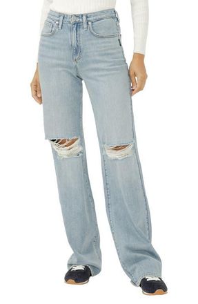 Silver Jeans Co Highly Desirable Ripped Trouser Jeans in Corfu at Nordstrom, Size 32 X 33