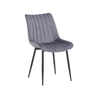 Clp Silla con patas de metal y asiento en Terciopelo Gris
