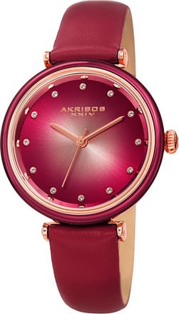 Akribos XXIV Quartz Red Dial Ladies Watch AK1035PK