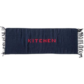 Puebco Handloomed Recycle Yarn Kitchen Mat in Navy Blue at Nordstrom
