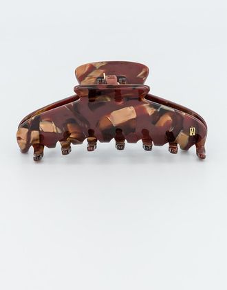 Alexandre de Paris Effet Speciaux Large Acetate Hair Clip in Dark Brown at Nordstrom