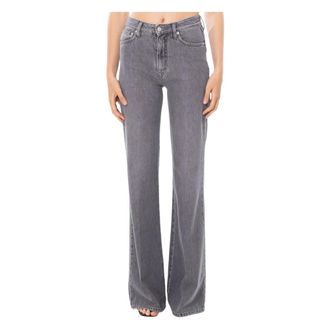 Cycle Jeans, Dames, Grijs, W26, Katoen, Flaire Stone Wash Flared Jeans