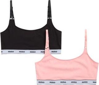 BOSS Pack of 2 Assorted Twin Bralettes in Black/pink at Nordstrom Rack, Size Xx-Large
