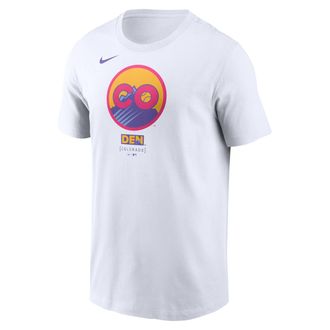 Nike Colorado Rockies City Connect Large Logo Nike Mens MLB T-Shirt in White | N19910ADNV-SCA