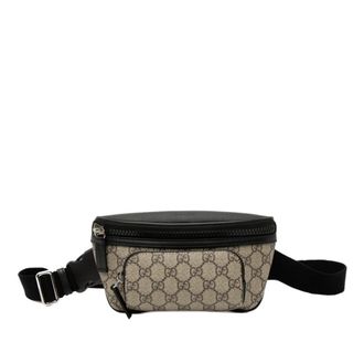 Gucci Beige Black Pvc Leather Fanny Pack (Pre-Owned)
