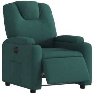 vidaXL Sill&oacute;n Reclinable El&eacute;ctrico Tela Verde Oscuro Vidaxl
