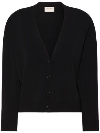 Weekend Cropped Cardigan with V-Neckline and Button-Down Front