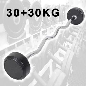 Trade Shop Trade Shop - Manubri Bilanciere Curl Curvo Ondulato Precaricato Da 60 Kg 30+30 Kg Bodysolid