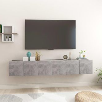 vidaXL Muebles De Sal&oacute;n Colgantes 3 Unidades Gris Hormig&oacute;n 60x30x30 Cm Vidaxl