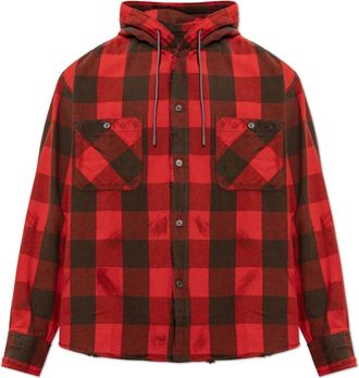Diesel S-Drum-Hoody Shirt - Heren - Casual Overhemden - Rood - XL - Katoen - Overhemden