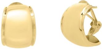 Tresorra 14K Yellow Gold Omega Mixed Media Hoop Earrings