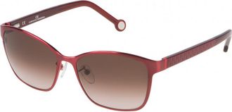 Carolina Herrera Womens SHE067560SBY 56 Sunglasses - Dark Red - One Size