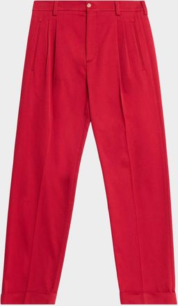 Valentino Garavani Mens Double-Pleated Cuffed Pants
