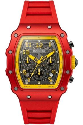 Invicta Racing 69737 Herenhorloge - Quartz Uurwerk - Acryl met Zilveren Wijzerplaat - 44 mm