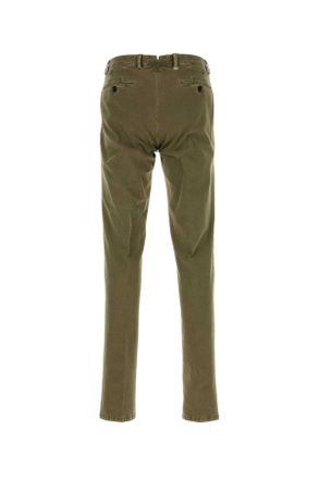 Pantaloni Torino Mens Army Green Stretch Cotton Pant Y444 Exterior: Elastane Pantaloni Trousers