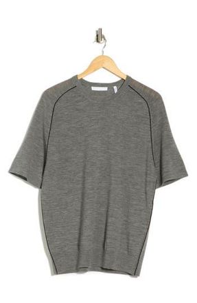 Helmut Lang Contrast Piping Wool T-Shirt in Grey Melange/Black at Nordstrom Rack, Size X-Small