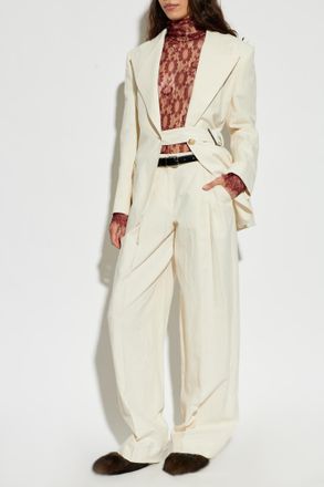 Dolce & Gabbana Trousers With Belt, Womens, Cream