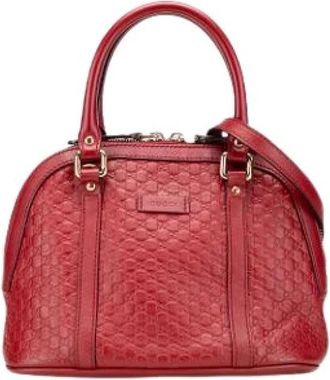Gucci Pre-owned Handbags, female, Red, Size: ONE SIZE Pre-owned Leather Handbag