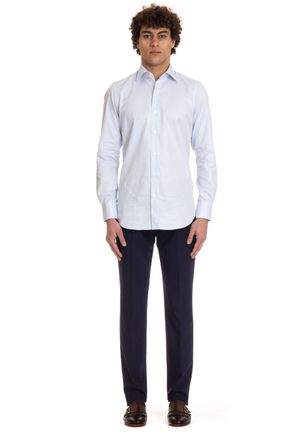 Finamore Textured Cotton Tailored Shirt Milano Line