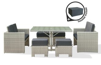 DCB Garden Dcb Garden - Oceane - Conjunto De Comedor Empotrable 8 Plazas Resina Trenzada