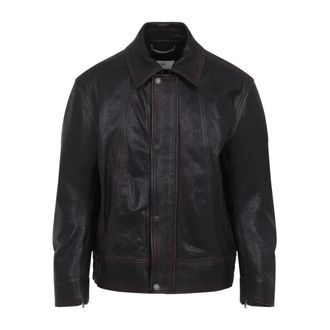 Golden Goose Heren, Jassen, Zwart, Maat: L Leer