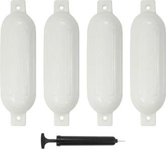 vidaXL Parachoques Para Barco 4 Unidades Pvc Blanco 51x14 Cm Vidaxl
