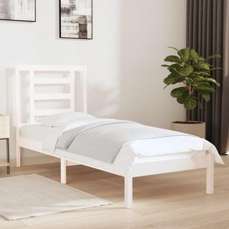 vidaXL Vidaxl - Estructura De Cama Madera Maciza Individual Blanco 75x190 Cm