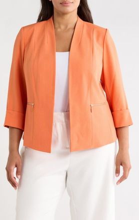 Kasper Zip Pocket Jacket in Mandarin at Nordstrom, Size 14W