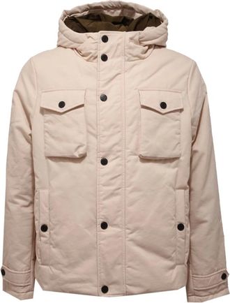 OOF Wear Jassen, Heren, Beige, S, Katoen, Korte katoenen jas in 1402AC-stijl