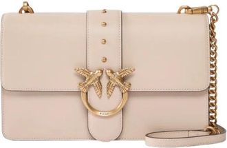 Pinko Love Bag One Medium Handtas - Dames - Schoudertassen - Beige - ONE Size - Katoen - Tassen
