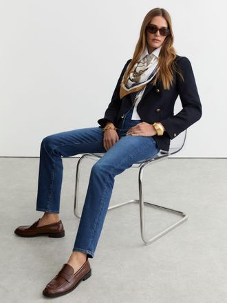 Reiss Mid Blue Petite Slim-leg Mid-rise Jeans, 30