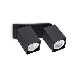 Netlighting Dynamite Square Twin Ceiling Spotlight Black 2x GU10