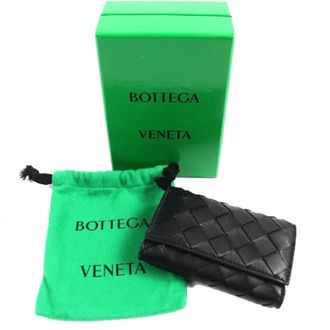 Bottega Veneta Pre-owned Wallets, male, Black, Size: ONE SIZE Pre-owned Intrecciato Leather Wallet