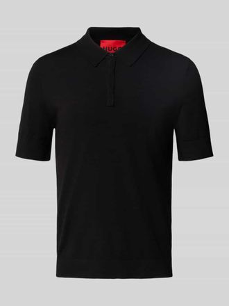 HUGO BOSS Regular Fit Poloshirt aus Viskose-Mix Modell SAN PETER-CV in Black, Gr&ouml;&szlig;e L