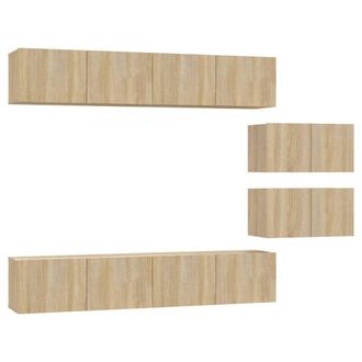 Berkfield Home 4 Piece TV Cabinet Set Sonoma Oak Engineered Wood in Light Brown