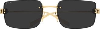 Gucci Zonnebrillen - Dames - Zonnebrillen - Geel - 61 MM - Accessoires