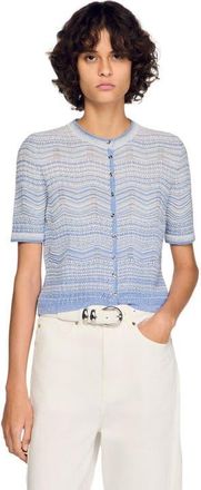 Sandro Fancy knit cardigan in Sky Blue at Nordstrom, Size X-Small