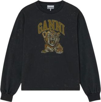 Ganni Dames, Tops, Grijs, Maat: XS Jersey