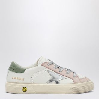 Golden Goose Sneaker bassa May bianca/rosa/verde oliva