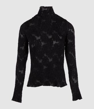 Ganni Top Pleated Fil Black