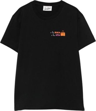 MC2 Saint Barth Emilie T-shirt - Dames - T-shirts - Zwart - M - Katoen - Tops