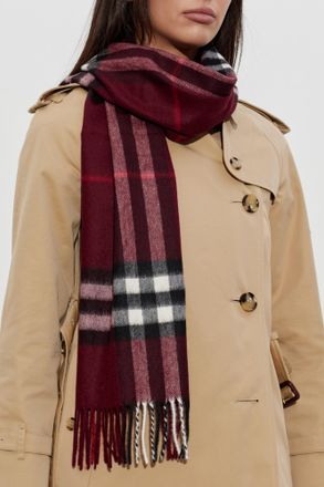 Burberry Cashmere Scarf Giant, Unisex, Burgundy