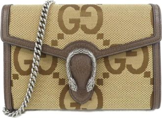 Gucci Camel Gg Canvas Chain/Shoulder Wallet (Pre-Owned)