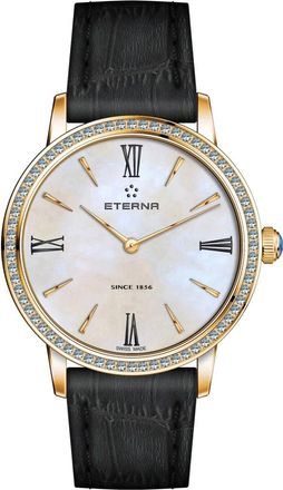 Eterna Eternity Lady Quartz - Dames - Horloges - Zwart - ONE Size - Leer - Accessoires