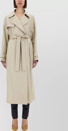 Max Mara long trench coat belted waist
