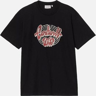 Carhartt Work in Progress Mens Carhartt WIP S/S Chedda T-Shirt Black Heavy Stone Wash - Size: 40