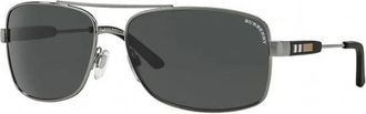 Burberry Rechthoekige Zonnebril - Heren - Zonnebrillen - Grijs - 63 MM - Accessoires
