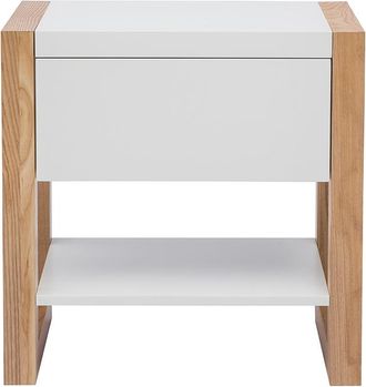 Miliboo Mesa De Noche Blanco Y Roble Armel