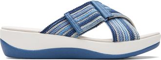 Clarks Womens Arla Wave Slide Sandal, Blue Combi, 4.5 UK